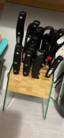 img 7 attached to Bamboo 23 Slot Clear Kitchen Knife Block Organizer Stand For Cutlery Storage Accessories - No Knives Included