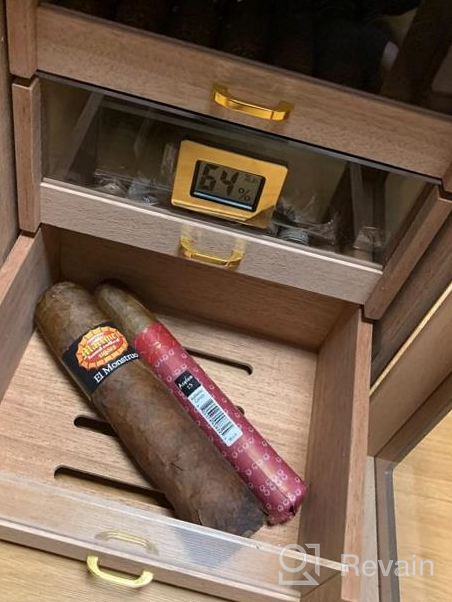 img 1 attached to Cigar Aficionados Rejoice: Woodronic'S Digital Humidor Cabinet For 100-150 Cigars, Spanish Cedar Lining, And 2 Crystal Gel Humidifiers In A Glossy Ebony Finish - Perfect Gift For Fathers! review by Paul Weakland