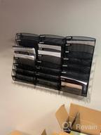 img 1 attached to Samstar 8 Pocket Mesh Wall File Organizer For Efficient Paper And Magazine Storage, Black review by Ryan Noble