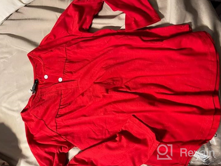 img 1 attached to 👧 Girls Crew Neck Shirts: Leaduty Button Pullover Tops – Casual Long Sleeve Solid Pleated Tunic Blouses, Ages 4-13 Years review by Mardrequs Dorsey