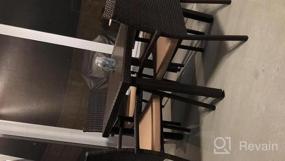 img 3 attached to BELLEZE Обеденный набор для патио из 5 предметов из ротанга с решетчатым плетеным столом и стульями, уличная мебель с вырезом под зонтик и съемными подушками - Mariel (коричневый)