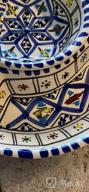 img 1 attached to Kamsah Plate Set & Serving Platter, Custom Hand-Painted Ceramic Appetizer Tray Serving Dishes For Celebrations, Parties And Events (Hand - Large, Bohemian Blue) review by Cherie Crawford
