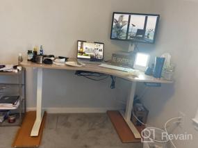 img 6 attached to SHW 55-Inch Large Electric Height Adjustable L-Shaped Standing Desk With Right Facing Corner, Black