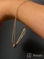 картинка 1 прикреплена к отзыву Тонкие браслеты с инициалами в виде сердечка Turandoss: персонализированное ювелирное изделие из позолоченного золота 14К для женщин и девочек. от Grace Alejandro