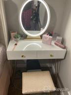 img 1 attached to CHARMAID Lighted Vanity Set With Touch-Screen Dimmable Mirror, 2 Drawers, Storage Organizer, And Cushioned Stool - Ideal For Bedroom Makeup And Dressing Table (Walnut) review by Eric Jenkins