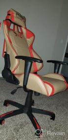 img 8 attached to JUMMICO Halo Series Racing And Gaming Chair - Specialty Ergonomic Design, Adjustable, Comfortable Swivel Computer Chair With Headrest And Lumbar Support In Blue And Plum Red