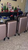 img 1 attached to 🧳 Travel in Style with Apelila's 4-Piece Hardshell Luggage Set in Rose Gold - Includes Spinner Wheels, Free Cover & Hanger review by Kelz Dixon
