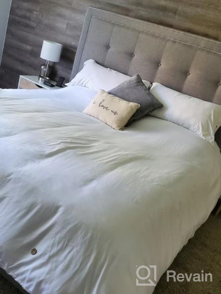 img 1 attached to Modern Style Queen White Duvet Cover Set - 90X90 Soft Bedding With Convenient Zipper And Ties - 3 Pieces For Ultimate Comfort - Ideal For Men And Women review by Jason Khadka