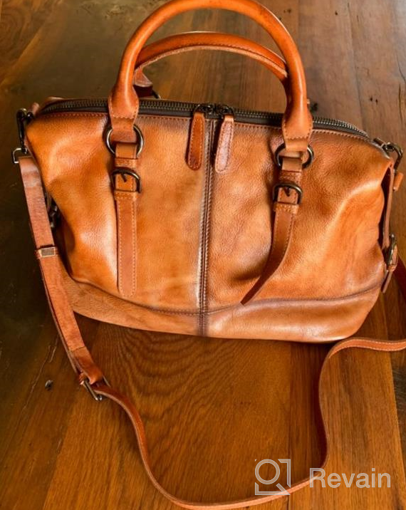 img 1 attached to Women'S Vintage Leather Purses And Handbags Shoulder Bag Tote Top Handle Bags Designer Cross Body Satchel By Heshe review by Niko Knight