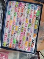 img 1 attached to NEWITIN 100 Pairs Colorful Cute Stud Earrings: Hypoallergenic Plastic Earrings for Girls and Women review by Roberta Henderson
