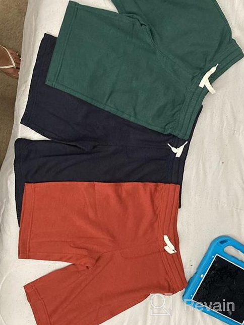 img 1 attached to 🏀 Boys French Terry Drawstring Jogger Shorts - Basketball Sport Shorts - Multi Packs by Andrew Scott review by Josh Andrews