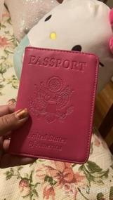 img 7 attached to Кожаный бумажник для паспорта с блокировкой RFID - чехол для дорожного держателя для мужчин и женщин в кофейно-коричневом оттенке