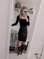img 1 attached to High Waist Faux Leather Pencil Skirt For Women - Slim Fit Midi Bodycon Skirt Ideal For Office Or Work review by Tony Pierce