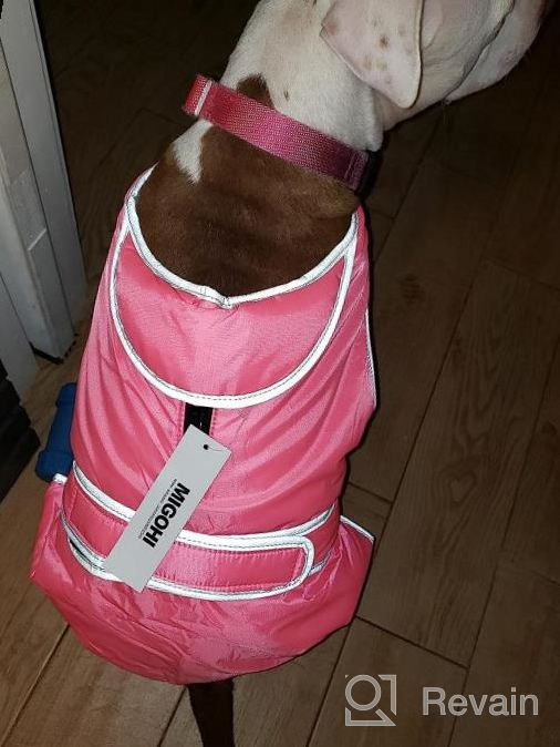 img 1 attached to Waterproof Reflective Winter Dog Jacket With Reversible Stormguard, Windproof Coat For Cold Weather, Warm Coat Vest For Small, Medium, Large Dogs - Red (Size S) By MIGOHI review by Tony Beale