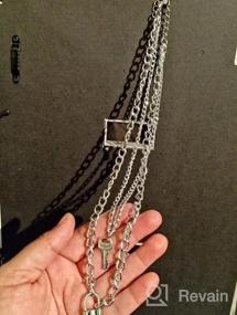 img 6 attached to Набор ожерелий Eboy Egirl Men Male Emo Goth: подвеска-замок BVROSKI и цепи для женщин, подростков, девочек и мальчиков панк-игрушек.