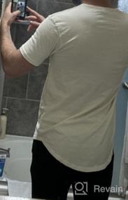 img 4 attached to Мужская футболка с коротким рукавом и изогнутым низом, боковыми разрезами, с хипстерским стилем