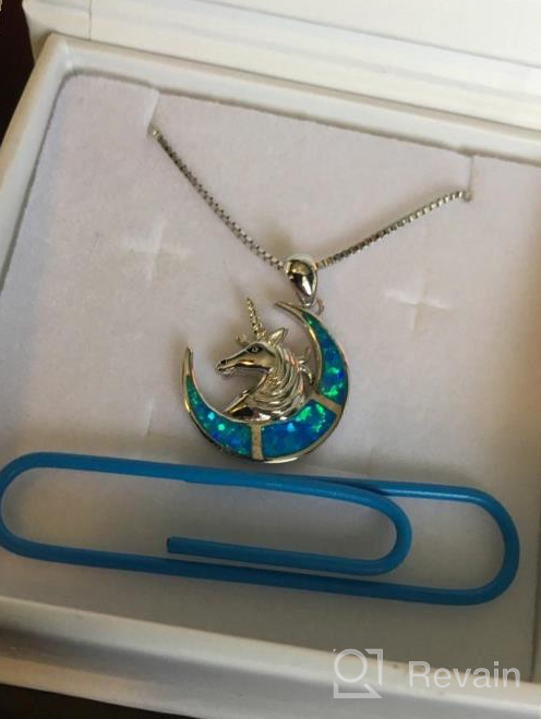 img 1 attached to YFN Unicorn Necklace: Exquisite Opal Pendant Jewelry in 925 Sterling Silver - A Magical Gift for Women and Girls review by Aaron Wilson