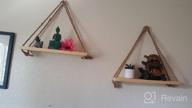 img 1 attached to Set Of 2 17-Inch Rustic Wood Hanging Rope Swing Shelves In Dark Gray By MyGift review by Angelia Marler
