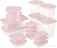 🍱 airtight food storage containers with lids, set of 17 reusable plastic meal prep kitchen storage sets, bpa free, leak-proof, microwave, freezer, and dishwasher safe логотип