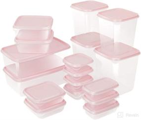 img 4 attached to 🍱 Airtight Food Storage Containers with Lids, Set of 17 Reusable Plastic Meal Prep Kitchen Storage Sets, BPA Free, Leak-Proof, Microwave, Freezer, and Dishwasher Safe