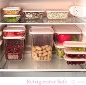 img 2 attached to 🍱 Airtight Food Storage Containers with Lids, Set of 17 Reusable Plastic Meal Prep Kitchen Storage Sets, BPA Free, Leak-Proof, Microwave, Freezer, and Dishwasher Safe