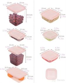 img 3 attached to 🍱 Airtight Food Storage Containers with Lids, Set of 17 Reusable Plastic Meal Prep Kitchen Storage Sets, BPA Free, Leak-Proof, Microwave, Freezer, and Dishwasher Safe