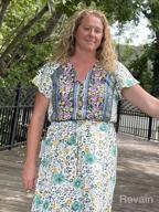 img 1 attached to TEMOFON Women's Summer Bohemian Casual Floral Print Maxi Dress with Short Sleeves, Sizes S-2XL review by Mark Perry