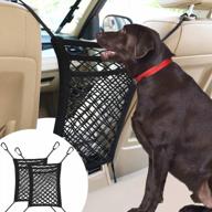 vavopaw dog car net barrier, 2-pack pet stretchable mesh сумка для хранения препятствий универсальная для внедорожников, автомобилей - 3 слоя простая установка на заднем сиденье безопасная пробка для беспокойства для вождения с детьми и домашними животными - черный логотип