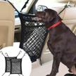 vavopaw dog car net barrier, 2-pack pet stretchable mesh obstacle storage bag universal for suvs, cars - 3 layers easy install back seat safe disturb stopper to drive with children & pets - black logo