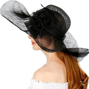 img 2 attached to Chic Women'S Dress Hat For Church, Parties, Derbies, Weddings And Teas - Embellished With Feathers And Organza, In Cloche Felt Style For A Fascinating Bridal Look