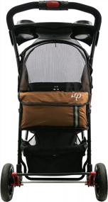 img 3 attached to Milky Way Brown Petique Stroller - революционная беговая дорожка для собак и кошек малого и среднего размера, вентилируемая тележка для собак для лучшего воздушного потока