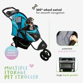 img 1 attached to Milky Way Brown Petique Stroller - революционная беговая дорожка для собак и кошек малого и среднего размера, вентилируемая тележка для собак для лучшего воздушного потока