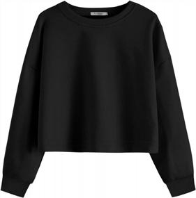 img 4 attached to Arshiner Girls Long Sleeve Crop Tops Sweatshirts For Kids 5-12 Years