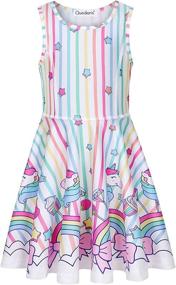 img 3 attached to Quedoris Christmas Printed Casual Twirly Dresses for Girls