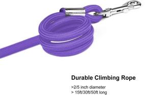 img 3 attached to 🐾 Hi Kiss Check Cord Training Leash - 30ft Purple - Large/Medium/Small Dogs - Obedience, Recall, Agility - Great for Training, Play, Camping, or Backyard