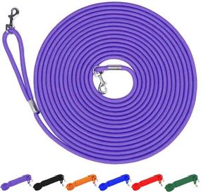 img 4 attached to 🐾 Hi Kiss Check Cord Training Leash - 30ft Purple - Large/Medium/Small Dogs - Obedience, Recall, Agility - Great for Training, Play, Camping, or Backyard