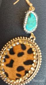 img 5 attached to 🐆 Stylish Vintage Leopard Print Dangle Earrings with AB Crystal and Turquoise Stone - Perfect Statement Jewelry Gift for Women and Girls!