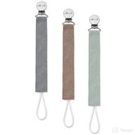 🌳 ali+oli 3-pack linen pacifier clips (forest) - baby binky leash holder for boys or girls with durable stainless-steel clasp logo