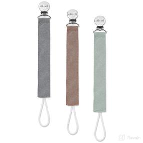 img 1 attached to 🌳 Ali+Oli 3-Pack Linen Pacifier Clips (Forest) - Baby Binky Leash Holder for Boys or Girls with Durable Stainless-Steel Clasp