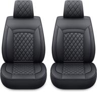 🚗 slx-2 pcs black faux leather captain car seat covers: perfect fit for suv sedans logo