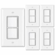 upgrade your home with a 5 pack of bestten double light switches - dual paddle rockers and wallplate included! logo