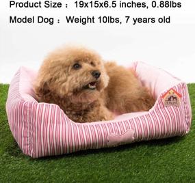 img 2 attached to Cozy TC Fabric Pet Bed For Small Dogs And Cats With Self-Warming Technology - Pink Plush Design By Hollypet