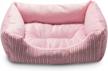 cozy tc fabric pet bed for small dogs and cats with self-warming technology - pink plush design by hollypet logo