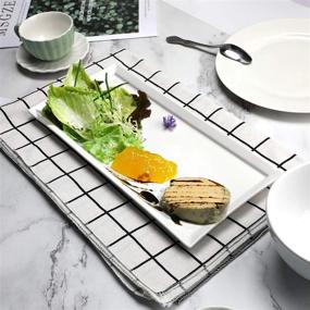 img 3 attached to White Rectangular Serving Platters For Parties And Entertaining - Set Of 4, 12.6 Inch - Ideal For Serving Food, Desserts, Sushi, Vegetables, And Cake