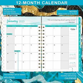 img 2 attached to 2023 Planner - Weekly And Monthly Calendar, January 2023 - December 2023, 8.43" X 6.3", Strong Golden Binding With Elastic Closure And Inner Pocket