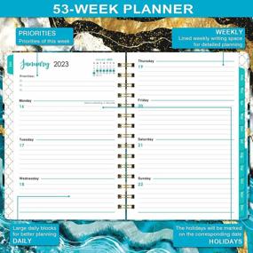 img 1 attached to 2023 Planner - Weekly And Monthly Calendar, January 2023 - December 2023, 8.43" X 6.3", Strong Golden Binding With Elastic Closure And Inner Pocket