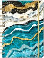 2023 planner - weekly and monthly calendar, january 2023 - december 2023, 8.43" x 6.3", strong golden binding with elastic closure and inner pocket logo