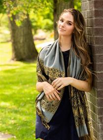 img 2 attached to Alice Blake Premium Metallic Pashmina Women's Accessories : Scarves & Wraps