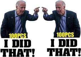 img 4 attached to 200pcs Joe Biden 'I Did That' Stickers - Funny Left and Right Pointed Sticker for Car, Motorcycle, Helmet, Laptop, Window