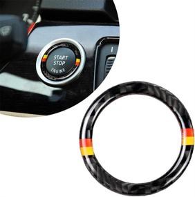 img 4 attached to German Flag Color Carbon Fiber Engine Start Button Cover Sticker for BMW E90 E92 E93 3 Series Ignition Key Ring